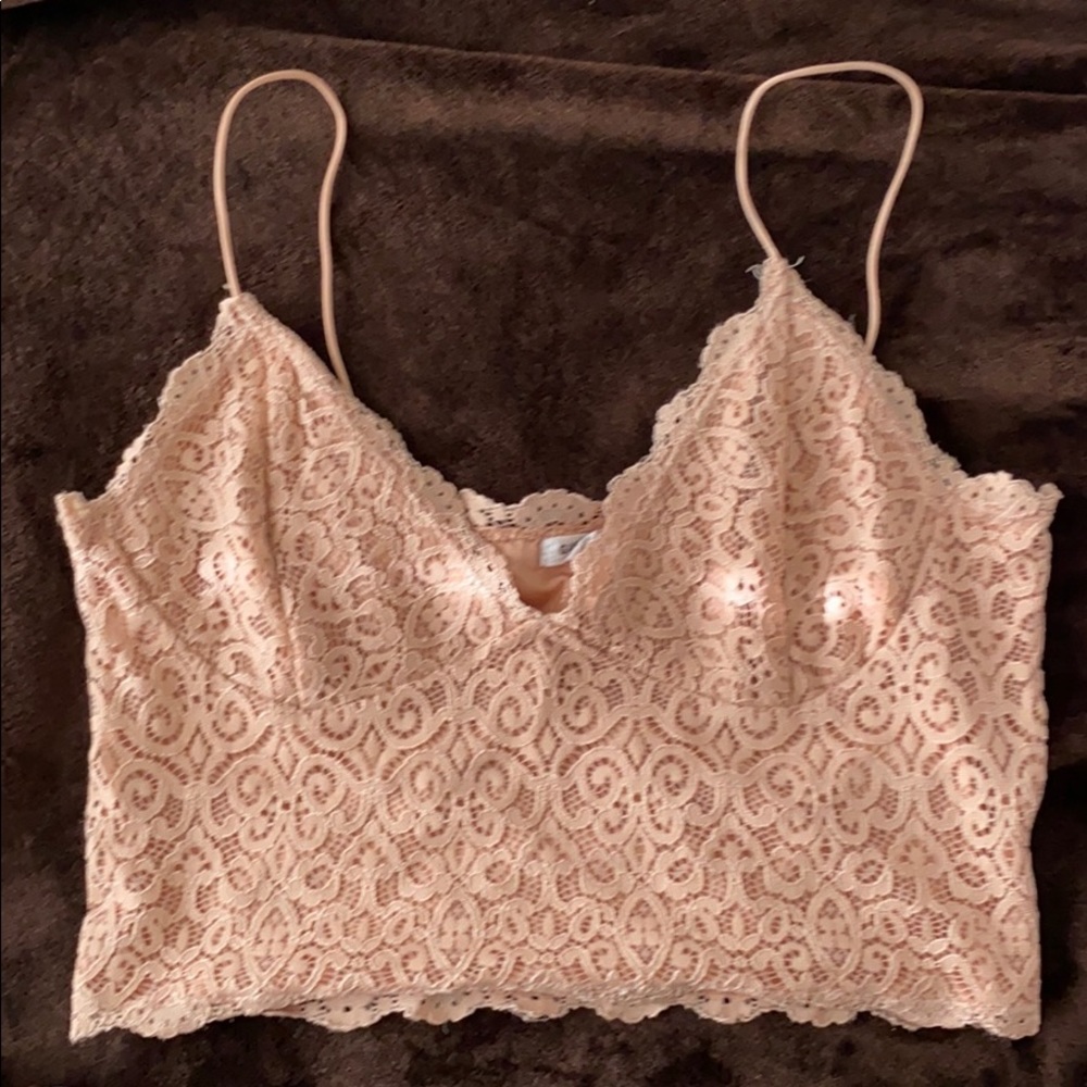 Blushed cropped tank top